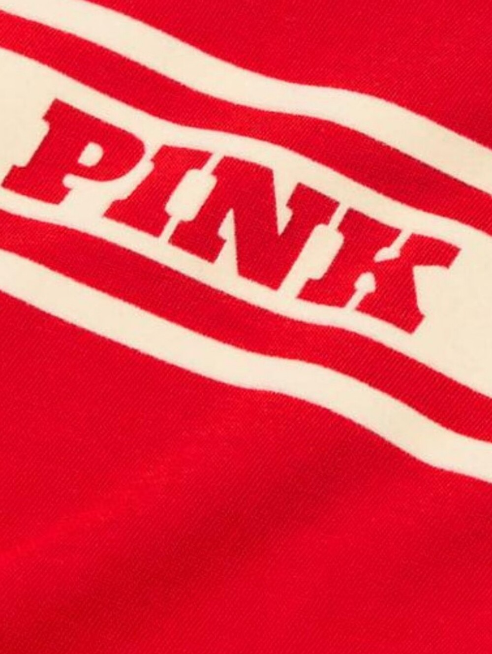 PINK Victoria's Secret Red Crewneck T-shirt with Stripe Logo XXL NWT - Picture 6 of 7